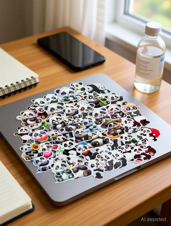 SAMANTA_WALA_1.5_inch_Panda_Sticker_For_Phone,_laptop,_Notebook,_Bottle,_etc.|_Pack_of_50_Self_Adhesive_Sticker_(Pack_of_50)