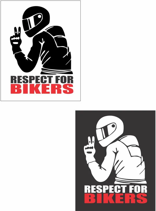 SAMANTA_WALA_9_cm_Respect_for_biker_Sticker,_For_bike,_Laptop,_Door,etc._Pack_Of_2_Self_Adhesive_Sticker_(Pack_of_2)