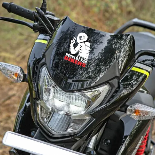 SAMANTA_WALA_9_cm_Respect_for_biker_Sticker,_For_bike,_Laptop,_Door,etc._Pack_Of_2_Self_Adhesive_Sticker_(Pack_of_2)