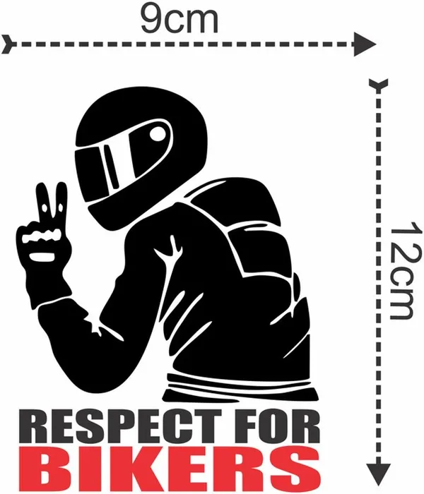 SAMANTA_WALA_9_cm_Respect_for_biker_Sticker,_For_bike,_Laptop,_Door,etc._Pack_Of_2_Self_Adhesive_Sticker_(Pack_of_2)
