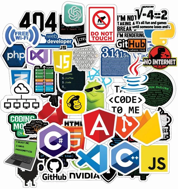 SAMANTA_WALA_1.5_inch_Tech_Sticker_For_Phone,_Laptop,_Bottle,_Notebook,_etc._|_Pack_of_50_Self_Adhesive_Sticker_(Pack_of_50)