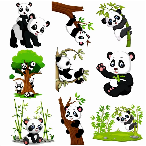 SAMANTA_WALA_3.5_inch_Panda_Sticker_For_Ac,_Frige,_Cooler,_Wall,_etc._|_Pack_of_9_Self_Adhesive_Sticker_(Pack_of_9)
