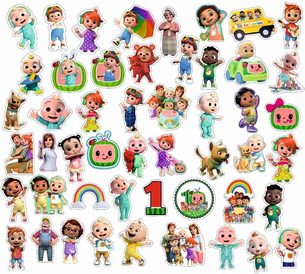 SAMANTA_WALA_1.5_inch_Coco_melon_Sticker_For_Phone,_Laptop,_Bag,_Notebook,_etc._|_Pack_of_50_Self_Adhesive_Sticker_(Pack_of_50)