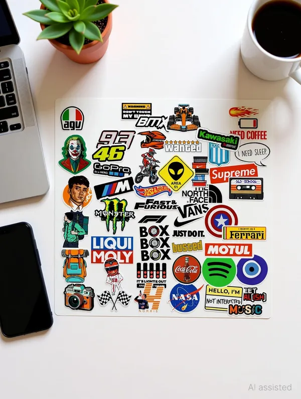 SAMANTA_WALA_1.5_inch_Racing_Sticker_for_Phone,_laptop,_Bag,_Helment,_etc._Self_Adhesive_Sticker_(Pack_of_50)