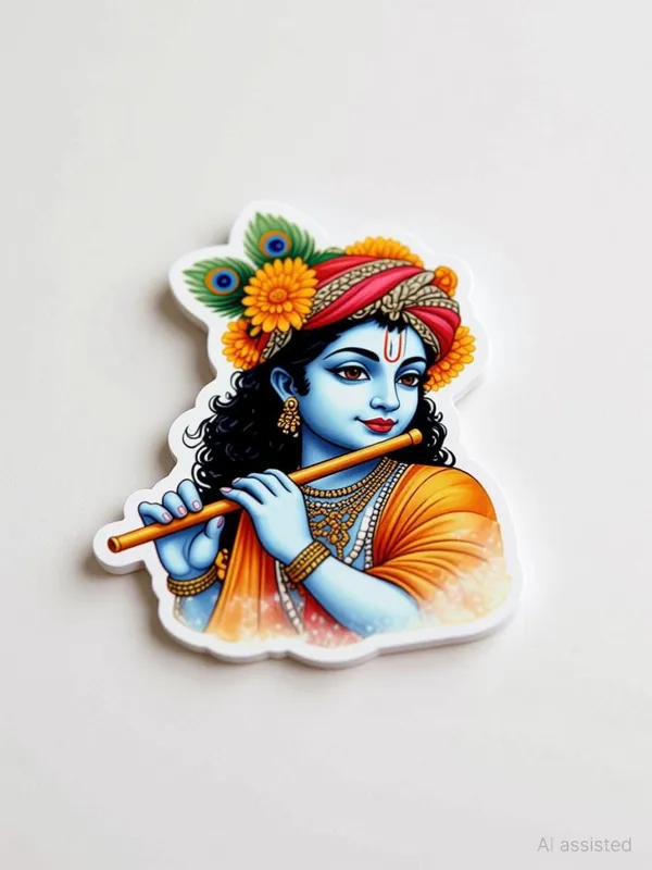 SAMANTA_WALA_1.5_inch_Krishna_Sticker_for_Phone,_laptop,_Bags,_etc._Pack_Of_50_Self_Adhesive_Sticker_(Pack_of_50)