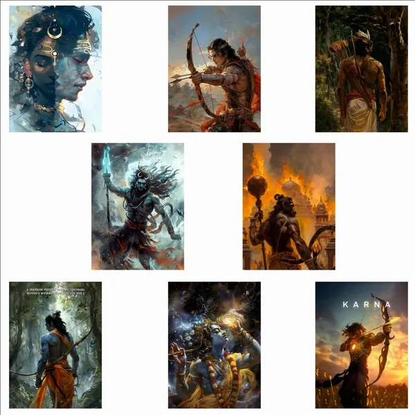 SAMANTA_WALA_4_inch_Attractive_God_Sticker_For_wall_Pack_of_08_Self_Adhesive_Sticker_(Pack_of_8)