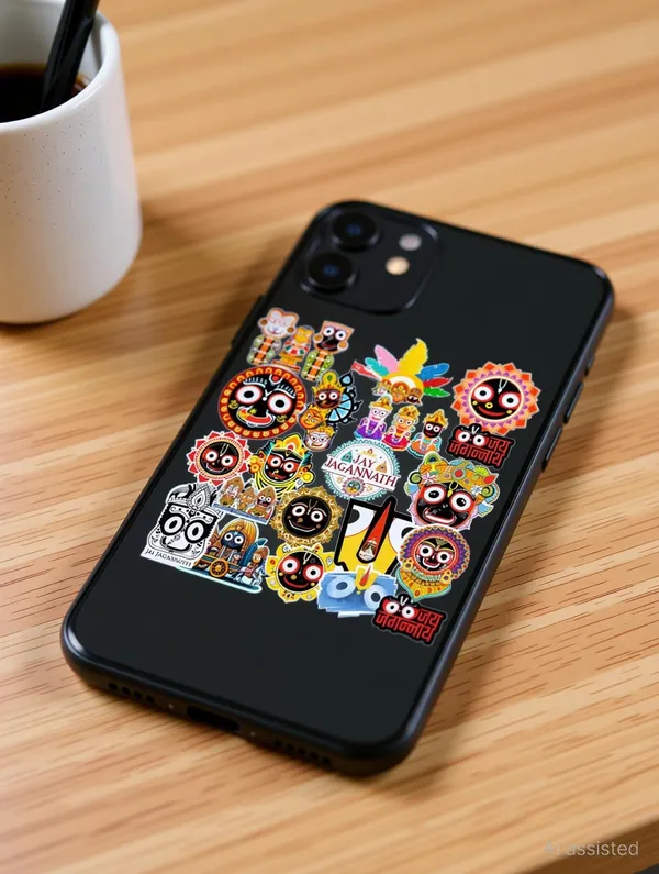 SAMANTA_WALA_3_inch_Jagannath_Sticker_For_Laptop,_Phone,_Notebook,_etc._Self_Adhesive_Sticker_(Pack_of_20)