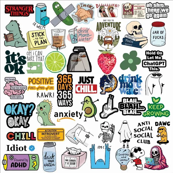 SAMANTA_WALA_1.5_inch_New_Aesthetic_Sticker_For_phone,_laptop,_Bag,_etc._Pack_of_50_Self_Adhesive_Sticker_(Pack_of_50)