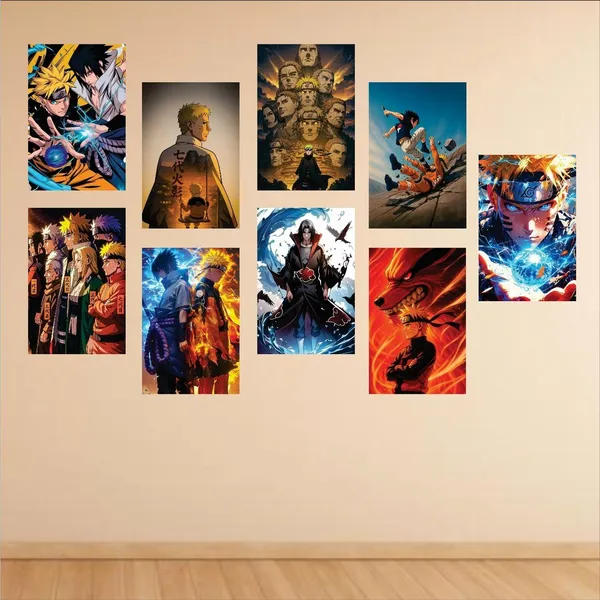 SAMANTA_WALA_6_inch_Attractive_Anime_Poster_For_Wall_Pack_of_9_Self_Adhesive_Sticker_(Pack_of_9)