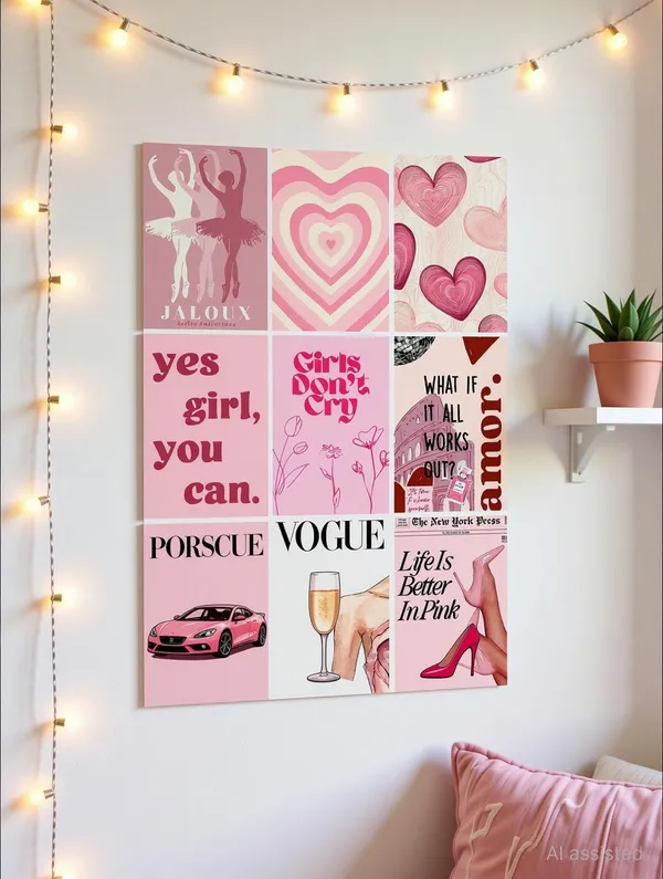 SAMANTA_WALA_6_inch_Vogue_Girl_Poster_sticker_for_wall_pack_of_9_Self_Adhesive_Sticker_(Pack_of_9)