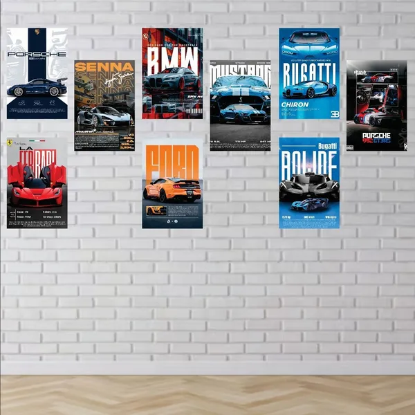 SAMANTA_WALA_6_inch_New_Morden_Car_Poster_For_Wall,_Door,_Etc._Pack_Of_09_Self_Adhesive_Sticker_(Pack_of_9)