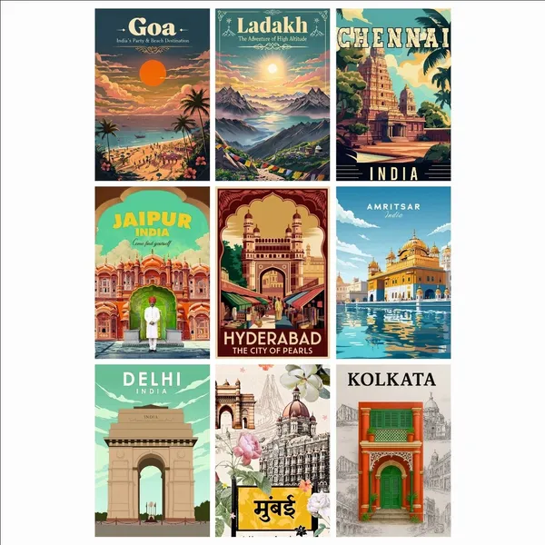 SAMANTA_WALA_6_inch_Decorative_State_Poster_For_Wall,_Door,_Etc._Pack_of_09_Self_Adhesive_Sticker_(Pack_of_9)
