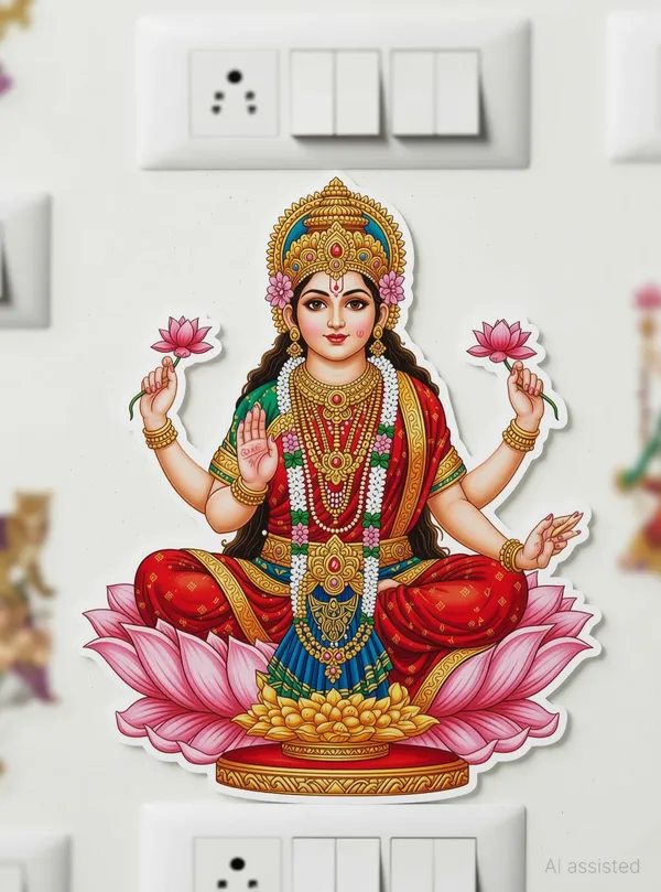 SAMANTA_WALA_4_inch_God_Sticker_for_Wall,_Switchboard_and_Door,_etc._Pack_of_08_Self_Adhesive_Sticker_(Pack_of_8)