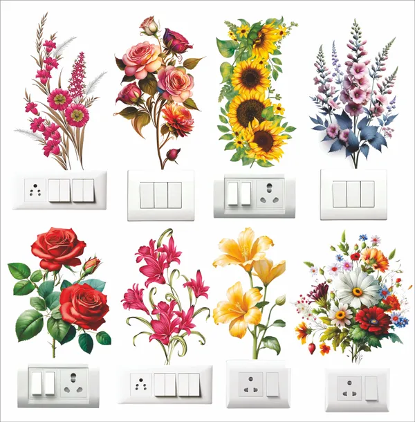SAMANTA_WALA_6_inch_Flower_sticker_for_wall,_door,_table,_etc._pack_of_08_Self_Adhesive_Sticker_(Pack_of_8)