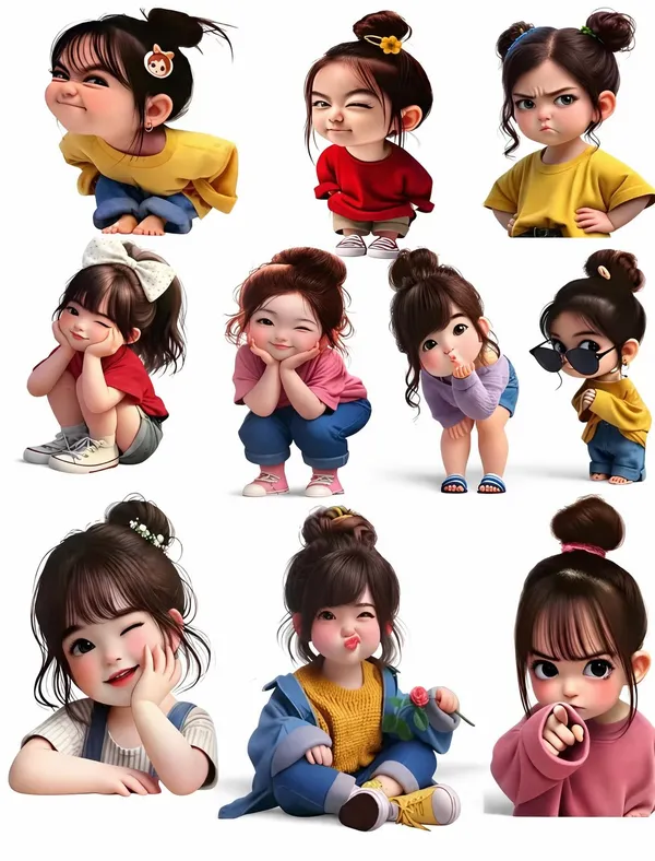 Printlive_4_inch_Cute_Cartoon_Girl_Vinyl_Self_Adhesive_Sticker_(Pack_of_1)