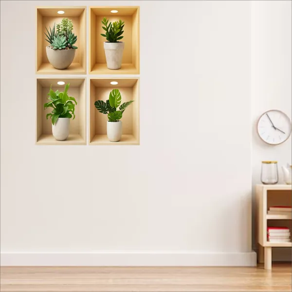 SAMANTA_WALA_12_inch_WHITE_POT_3RD_POSTER_FOR_WALL_Self_Adhesive_Sticker_(Pack_of_4)