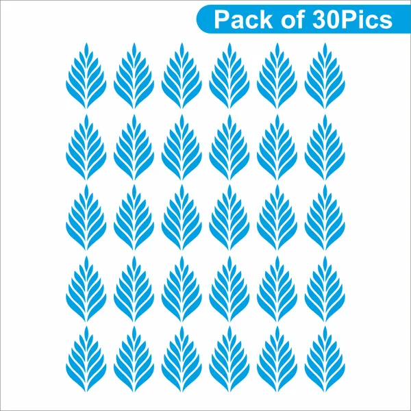 SAMANTA_WALA_17_cm_NEW_LEAF_DESIGN_IN_LIGHT_BLUE_FOR_WALL_PACK_Of_30_Self_Adhesive_Sticker_(Pack_of_30)