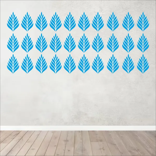 SAMANTA_WALA_17_cm_NEW_LEAF_DESIGN_IN_LIGHT_BLUE_FOR_WALL_PACK_Of_30_Self_Adhesive_Sticker_(Pack_of_30)