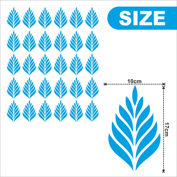 SAMANTA_WALA_17_cm_NEW_LEAF_DESIGN_IN_LIGHT_BLUE_FOR_WALL_PACK_Of_30_Self_Adhesive_Sticker_(Pack_of_30)