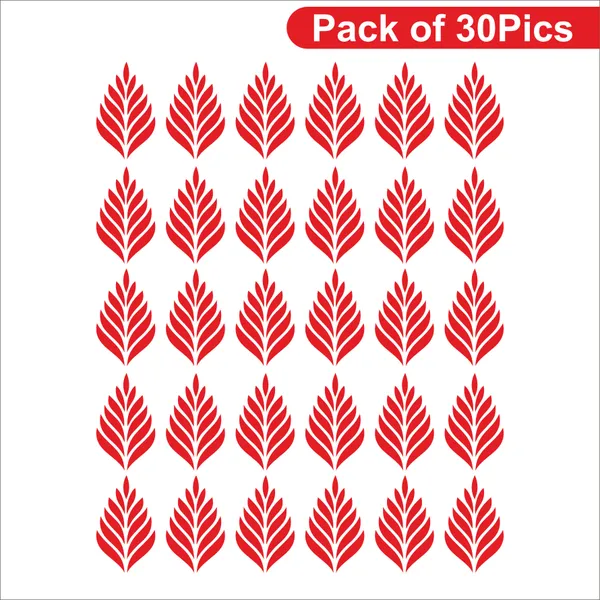 SAMANTA_WALA_17_cm_NEW_LEAF_DESIGN_IN_LIGHT_RED_FOR_WALL_PACK_Of_30_Self_Adhesive_Sticker_(Pack_of_30)