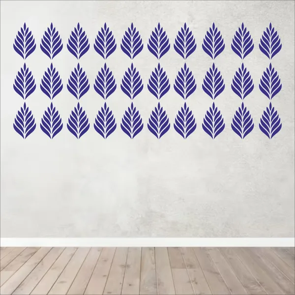 SAMANTA_WALA_17_cm_NEW_LEAF_DESIGN_IN_BLUE_FOR_WALL_PACK_Of_30_Self_Adhesive_Sticker_(Pack_of_30)