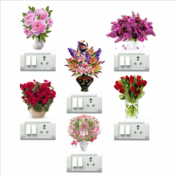 SAMANTA_WALA_6_inch_NEW_FLOWER_POT_DESIGN_FOR_WALL_AND_SWITCH_BOARD_STICKER_PACK_OF_06_Self_Adhesive_Sticker_(Pack_of_6)