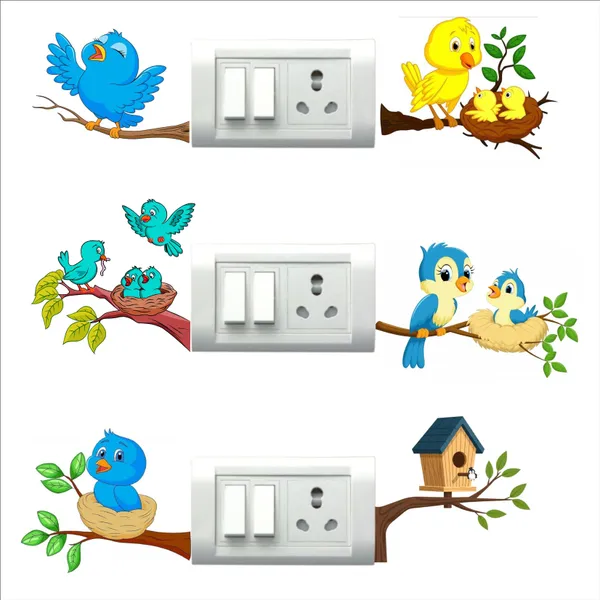 SAMANTA_WALA_6_inch_TREE_WITH_BIRDS_STICKER_FOR_WALL,_DOOR_AND_TABLE_PACK_OF_06_Self_Adhesive_Sticker_(Pack_of_6)