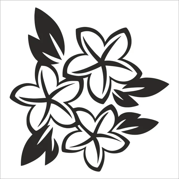 SAMANTA_WALA_18_cm_THREE_FLOWER_STICKER_FOR_WALL,_DOOR_&_TABLE_IN_BLACK_Self_Adhesive_Sticker_(Pack_of_1)