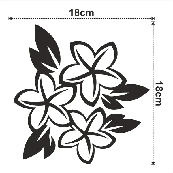 SAMANTA_WALA_18_cm_THREE_FLOWER_STICKER_FOR_WALL,_DOOR_&_TABLE_IN_BLACK_Self_Adhesive_Sticker_(Pack_of_1)