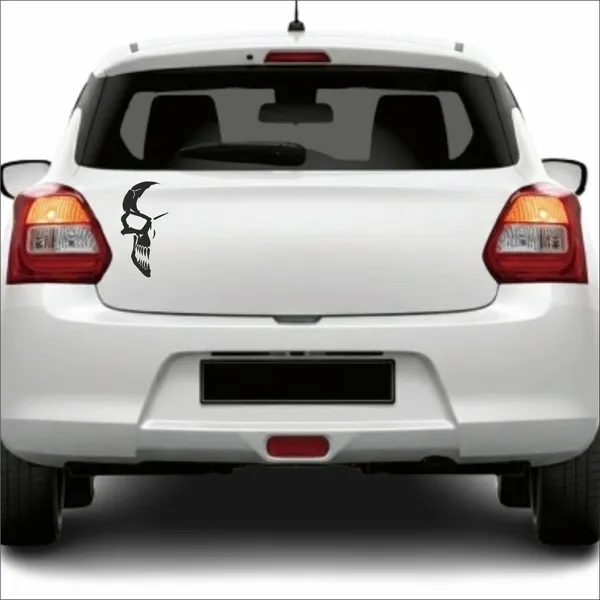 SAMANTA_WALA_15_cm_HALF_GOAST_FACE_STICKER_FOR_CAR_PACK01_Self_Adhesive_Sticker_(Pack_of_1)