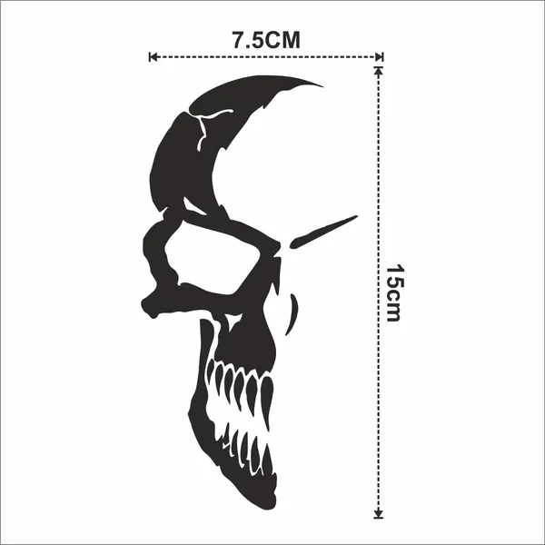 SAMANTA_WALA_15_cm_HALF_GOAST_FACE_STICKER_FOR_CAR_PACK01_Self_Adhesive_Sticker_(Pack_of_1)