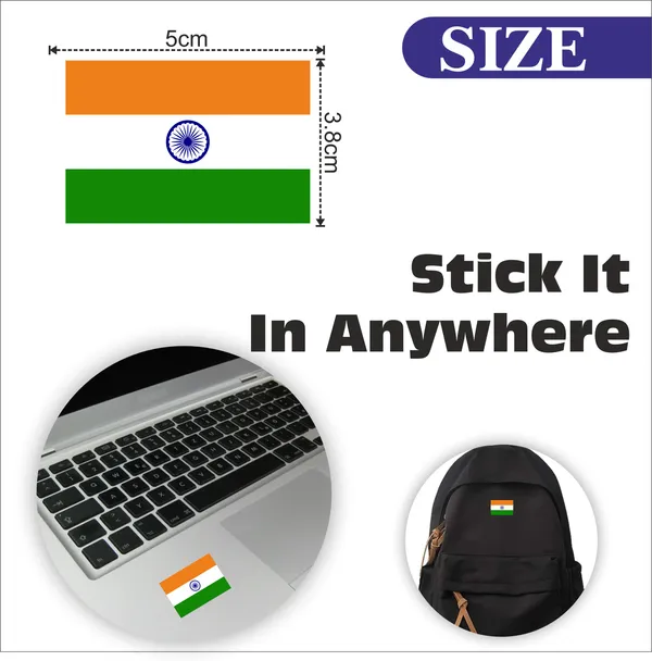 SAMANTA_WALA_5_cm_SMALL_INDIA_FLAGS_FOR_WALL,_PHONE,_CLOTES,_ETC._PACK_OF_78_Self_Adhesive_Sticker_(Pack_of_78)
