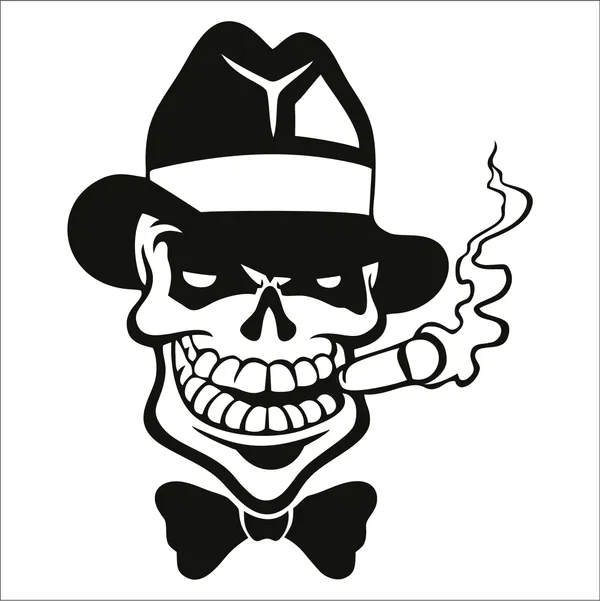 SAMANTA_WALA_18_cm_SKULL_SMOKER_STICKER_FOR_CAR_IN_BLACK_Self_Adhesive_Sticker_(Pack_of_1)