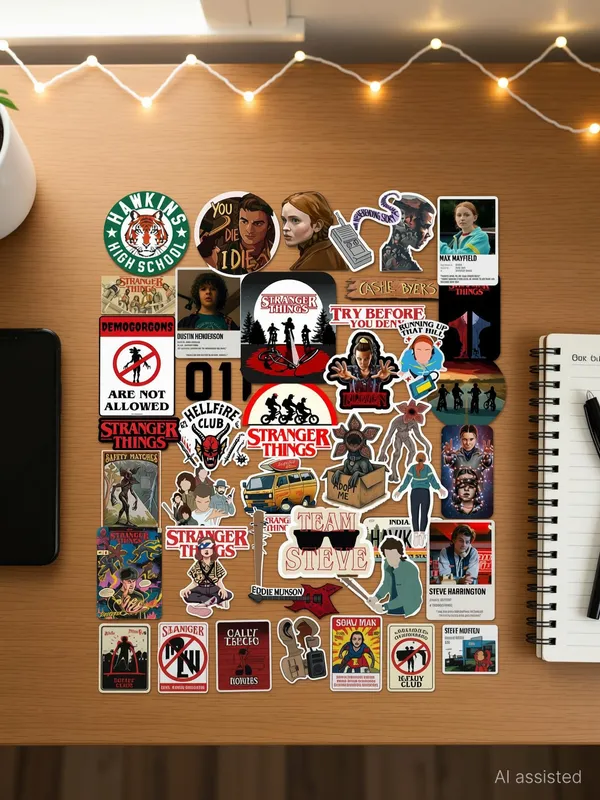 SAMANTA_WALA_3_inch_STRANGER_THINGS_STICKER_FOR_PHONE,_LAPTOP_AND_WALL,_ETC.PACK_OF_34_Self_Adhesive_Sticker_(Pack_of_34)