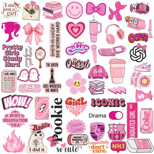 SAMANTA_WALA_2_inch_Pinkies_girl_sticker_for_mobile,_bottle,_notebook,_laptop,_etc._pack_of_55_Self_Adhesive_Sticker_(Pack_of_55)