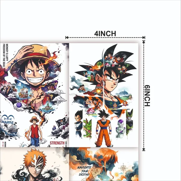 SAMANTA_WALA_6_inch_White_theme_poster_of_anime_for_Self_Adhesive_Sticker_(Pack_of_9)