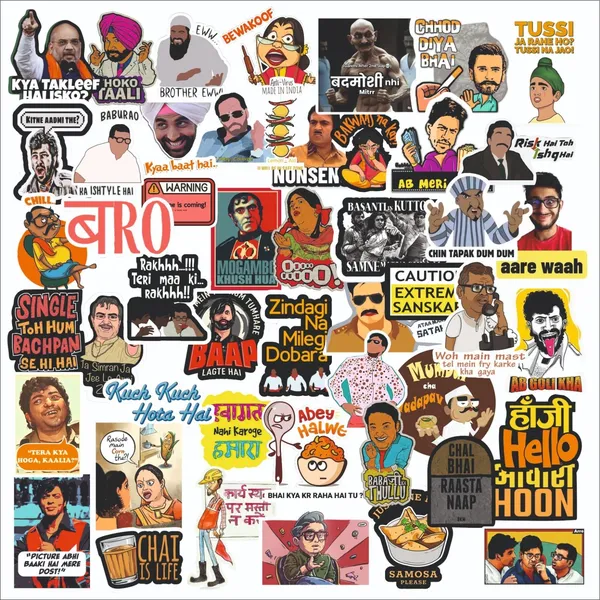 SAMANTA_WALA_2_inch_Memes_sticker_for_mobile,_laptop,_notebook_and_guiter,_etc._Pack_of_50_Self_Adhesive_Sticker_(Pack_of_50)