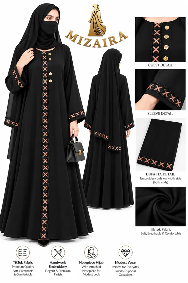 Black_Tik_Tok_Embroidered_Abaya_Set_With_Dupatta_For_Women