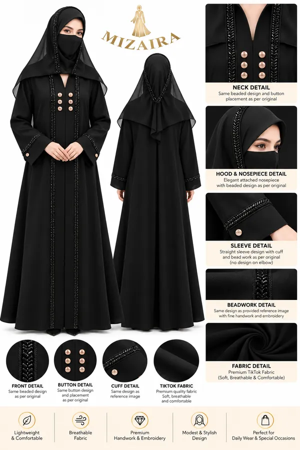 Black_Tik_Tok_Hooded_Beaded_Abaya_For_Women