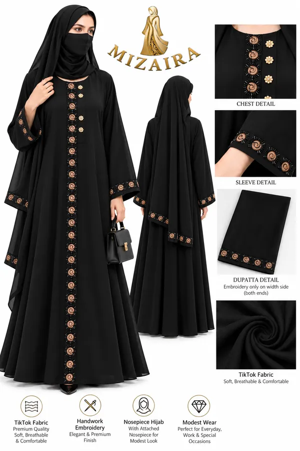 Black_Tik_Tok_Flared_Embroidered_Abaya_Set_For_Women
