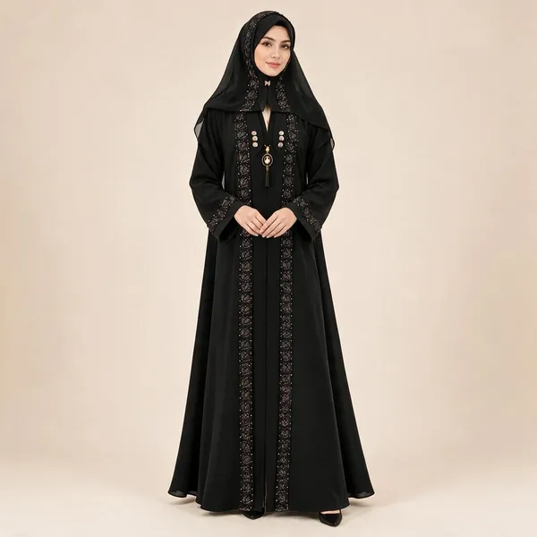 Black_Nida_Flowing_Embroidered_Abaya_For_Women