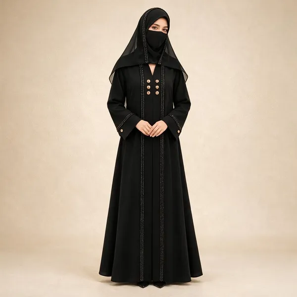 Black_Tik_Tok_Hooded_Beaded_Abaya_For_Women