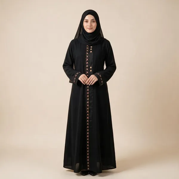 Black_Tik_Tok_Embroidered_Abaya_Set_With_Dupatta_For_Women
