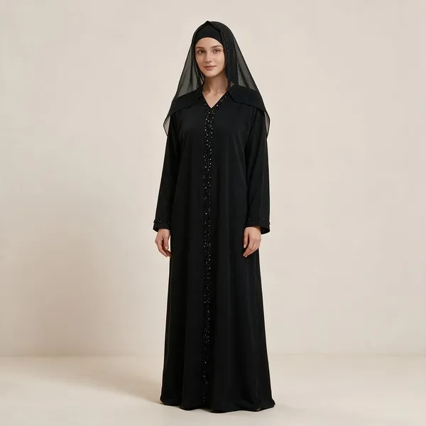Black_Nida_Embellished_Full_Length_Abaya_Set_For_Women