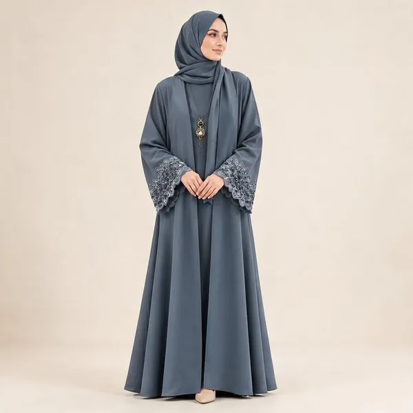 Slate_Blue_Nida_Flowing_Abaya_For_Women