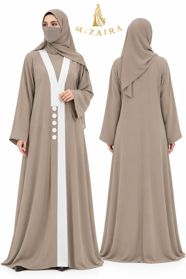 Taupe_TikTok_Fabric_Flared_Abaya_Set_for_Women