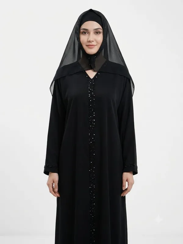 Black_Nida_Embellished_Full_Length_Abaya_Set_For_Women