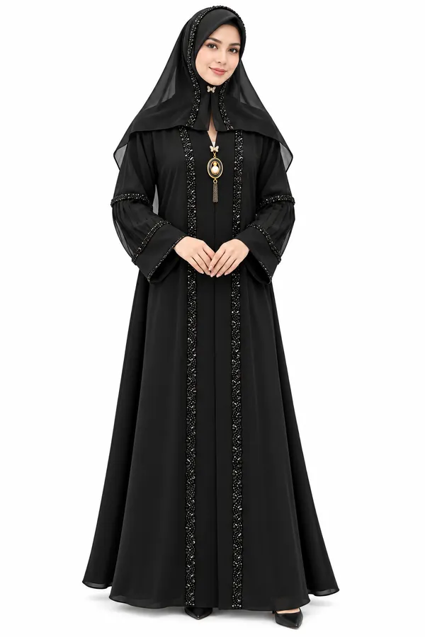 Black_Nida_Beaded_Abaya_Set_For_Women