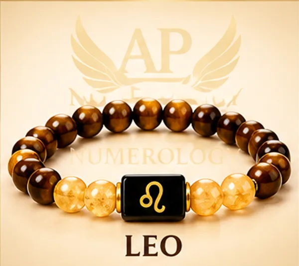 Brown_Beaded_Leo_Zodiac_Bracelet_For_Unisex