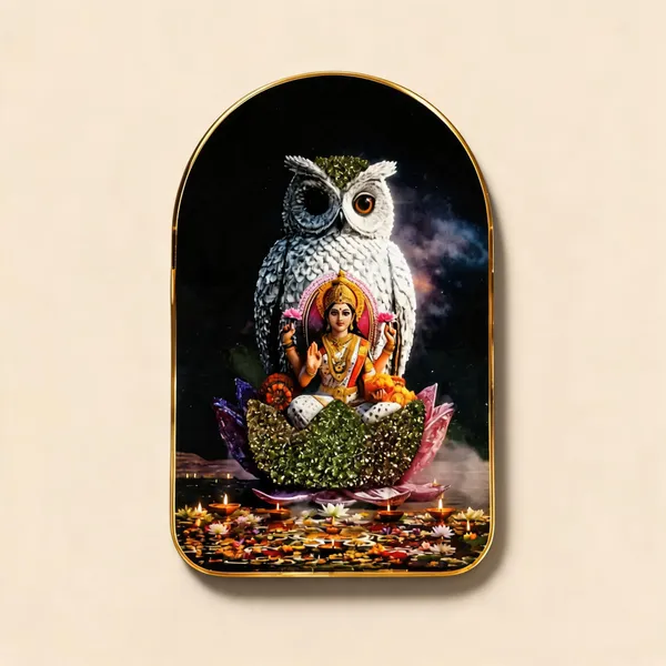 Pyrite_Lakshmi_Owl_Devotional_Wall_Frame
